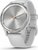 Garmin - Vivomove Trend Silver Stainless Steel Bezel with Mist Gray Case and Silicone Band - 010-02665-03