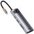 Baseus - Metal Gleam 7-in-1 USB Type-C HUB dokkoló állomás, szürke - WKWG020113
