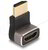Delock - HDMI adapter apa - anya 90° lefelé néző csatlakozódugóval 8K 60 Hz szürke fém - 60085