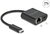 Delock - USB Type-C adapter Power Delivery porttal Gigabit LAN 10/100/1000 Mbps fekete - 66644