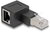 Delock - RJ45 apa - RJ45 anya adapter Cat.6A 90° fokos szögben balra hajlítva - 87863