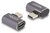 Delock - USB Adapter 40 Gbps USB Type-C PD 3.0 100 W csatlakozódugóval - csatlakozóhüvellyel, ívelt bal / jobb 8K 60 Hz fém - 60047