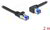 Delock - RJ45 hálózati kábel Cat.6A S/FTP egyenes / balra hajló 2 m fekete - 80219