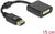 Delock - Adapter DisplayPort 1.1-dugós csatlakozó DVI-csatlakozóhüvely passzív fekete - 61008