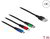 Delock - 1 m hosszú, USB töltő kábel 3 az 1-ben Lightning -, Micro USB- és USB Type-C csatlakozáshoz 3-színű - 87277