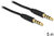 Delock - sztereó kábel 3.5 mm 4 pin csatlakozó > csatlakozó, 5 m, fekete - 83438