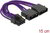 Delock - tápkábel PCI Express 8 tűs apa > 2 x 4 tűs apa textil árnyékolás lila - 83705