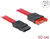 Delock - SATA 6 Gb/s-s bővítőkábel csatlakozódugóval > SATA-s, csatlakozóhüvellyel, 50 cm, piros - 83954