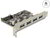 Delock - PCI Express kártya > 4 x USB-A 3.0, telepítő CD-vel - 89297