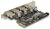 Delock - PCI Express kártya > 4 x USB-A 3.0, telepítő CD-vel - 89297