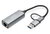 DIGITUS - USB Type-C™ gigabites Ethernet adapter 2.5G, USB-C™ + USB A (USB3.1/3.0) - DN-3028