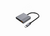Gembird - USB Type-C 3 az 1-ben többportos adapter (USB port + HDMI + USB-C videó), asztroszürke - A-CM-COMBO3-05