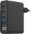 Adapter - 4 portos 100 W-os GaN USB gyorstöltő, LCD, fekete - TA-UC-PDQC100LCD-01- BK