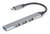 Gembird - USB Type-C 4 portos USB hub (1 db USB3, 3 db USB2), ezüst színű - UHB-CM-U3P1U2P3-03