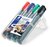 Alkoholos marker készlet, 2-5 mm, vágott, STAEDTLER "Lumocolor® 350", 4 különböző szín, (4 db)