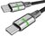 AVAX CB633 STEELY LED 60W USB-C gyorstöltő kábel, fonott, 2m, fekete
