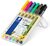 Tűfilc készlet, 0,6 mm, STAEDTLER "Noris® 307", 6 különböző szín, (6 db)