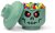 Tárolódoboz, fej, kicsi, LEGO, Green Skeleton