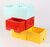 Tárolódoboz, fiókos, LEGO "Brick", sárga