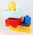 Tárolódoboz, szögletes, LEGO, sárga