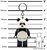 Kulcstartó, LED világítással, LEGO "Panda Guy"