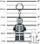 Kulcstartó, LED világítással, LEGO "Skeleton Guy"