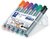 Flipchart marker készlet, 2-5 mm, vágott, STAEDTLER "Lumocolor 356 B", 6 különböző szín, (6 db)