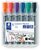 Flipchart marker készlet, 2-5 mm, vágott, STAEDTLER "Lumocolor 356 B", 6 különböző szín, (6 db)