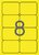 Etikett, 99,1x67,7 mm, színes, kerekített sarkú, APLI, neon sárga, 160 etikett/csomag, (20 lap)