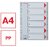 Regiszter, műanyag, A4, 1-6, ESSELTE, szürke