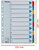 Regiszter, karton, A4, 1-10, ESSELTE "Mylar"