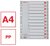 Regiszter, műanyag, A4, 1-12, ESSELTE, szürke