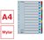 Regiszter, laminált karton, A4, 12 részes, ESSELTE "Mylar"