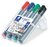Flipchart marker, 2 mm, kúpos, STAEDTLER "Lumocolor 356", 4 különböző szín, (4 db)