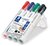 Táblamarker készlet, 2-5 mm, vágott, STAEDTLER "Lumocolor® 351 B", 4 különböző szín, (4 db)