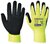 Védőkesztyű, nylon, latexhab, tenyerén mártott, M méret "Hi-Vis Grip", sárga