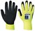 Védőkesztyű, nylon, latexhab, tenyerén mártott, S méret "Hi-Vis Grip", sárga