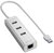 Sharkoon - Aluminium 4 portos USB Hub +RJ45 - Ezüst