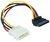 Delock - 60101 Molex Power 4pin -> SATA Power 15pin - hajlított tápkábel 0.15m